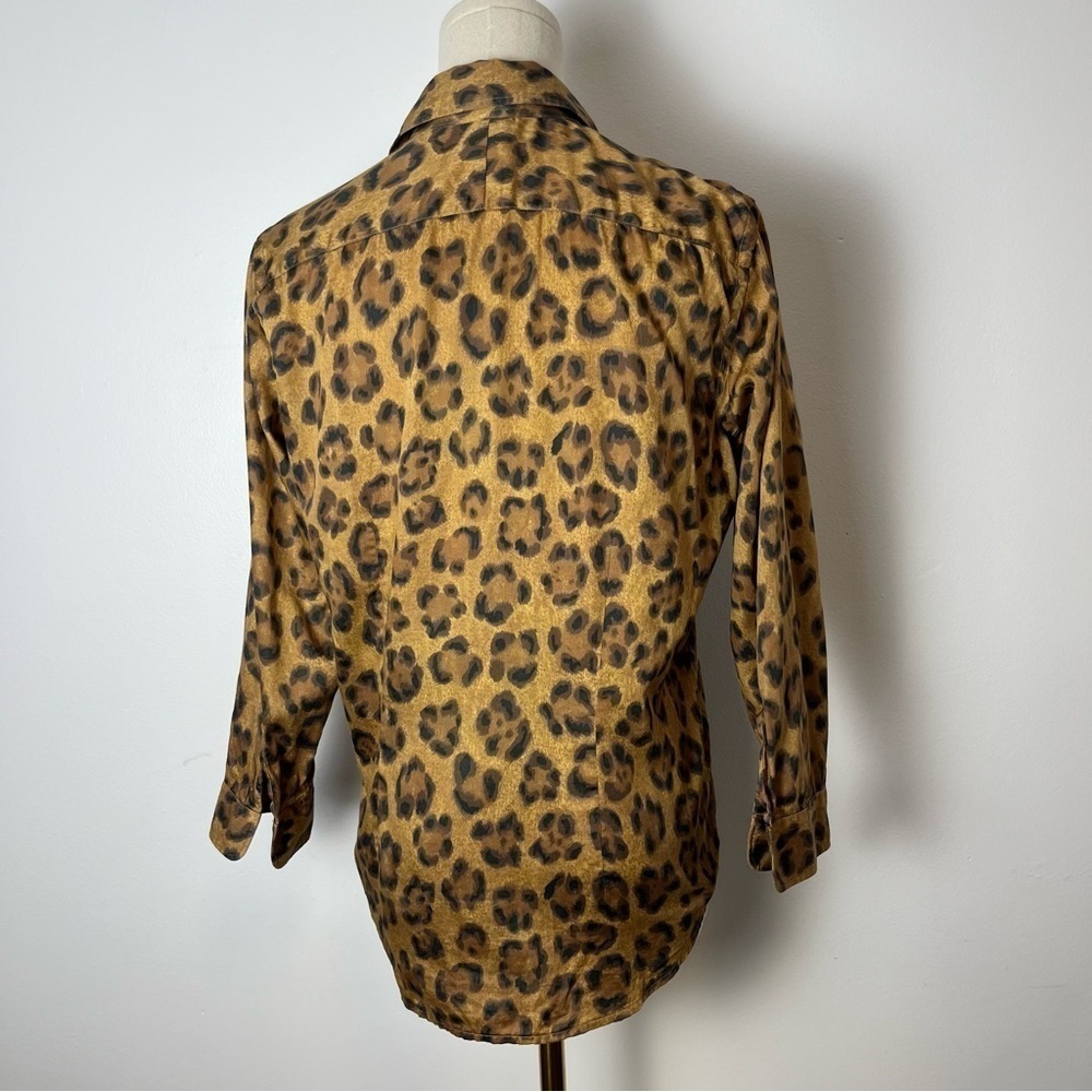 Lauren Ralph Lauren Cotton Animal Print Button Down Urban traveller Blouse - Picture 8 of 10